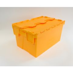 Voyager Attached Lid Box 54 Ltr Orange - Alison Handling