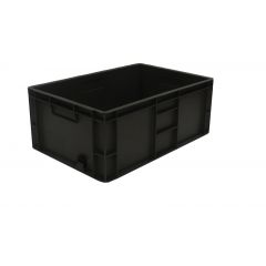 PLAS55LE Black With Coloured Lid Storage Box Crates - 55 litre (600 x 400 x  306mm) Recycled Plastic