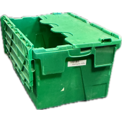 Voyager Attached Lid Box 54 Ltr Green - Alison Handling