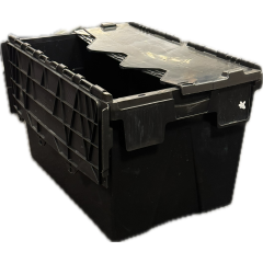 Eco Lidded Box 65 Ltr Black - 600 x 400