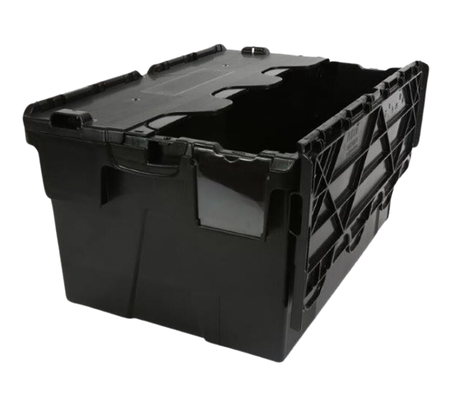 Eco Lidded Box (54L, Black) 600 X 400 X 306mm